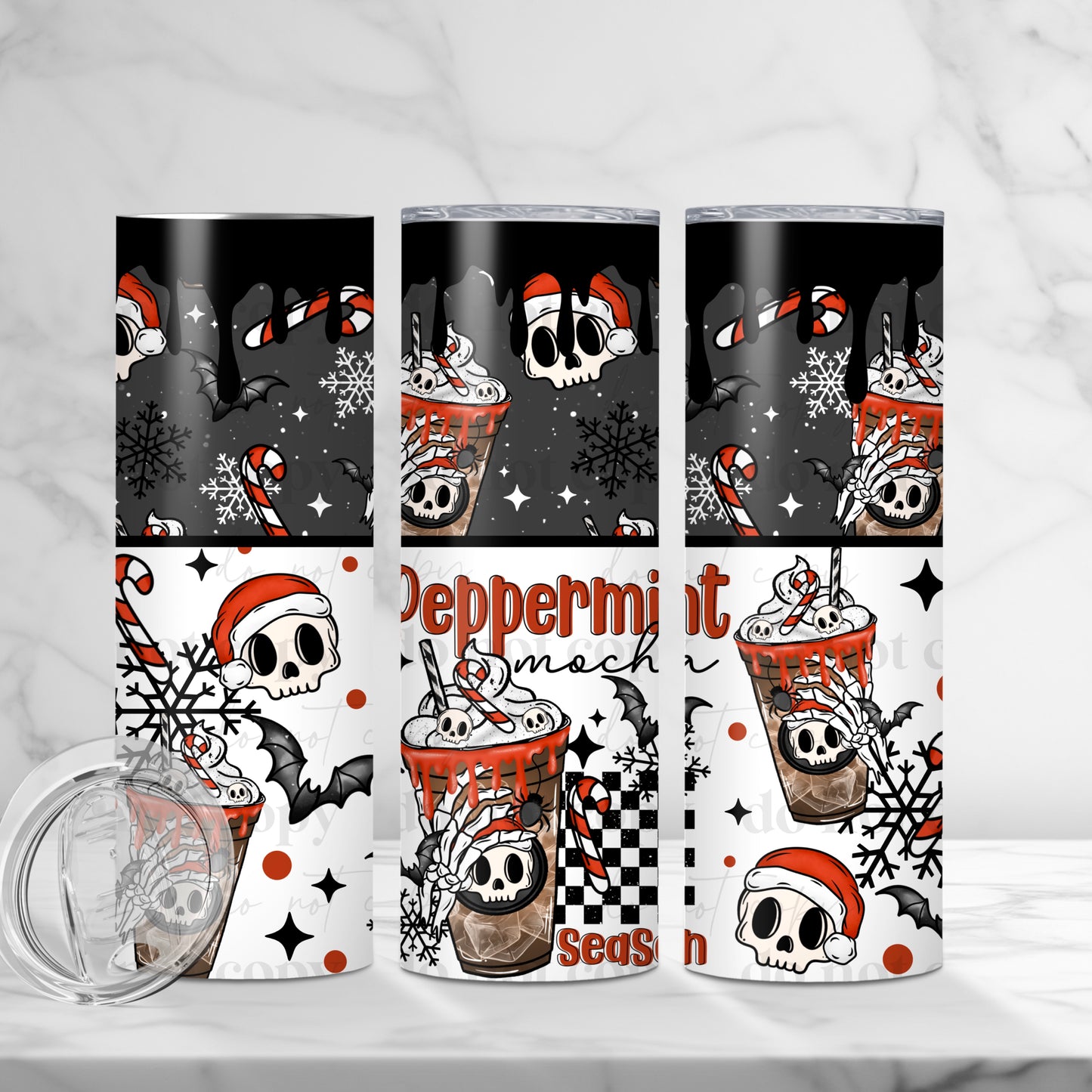 Peppermint Mocha Season Skinny Tumbler