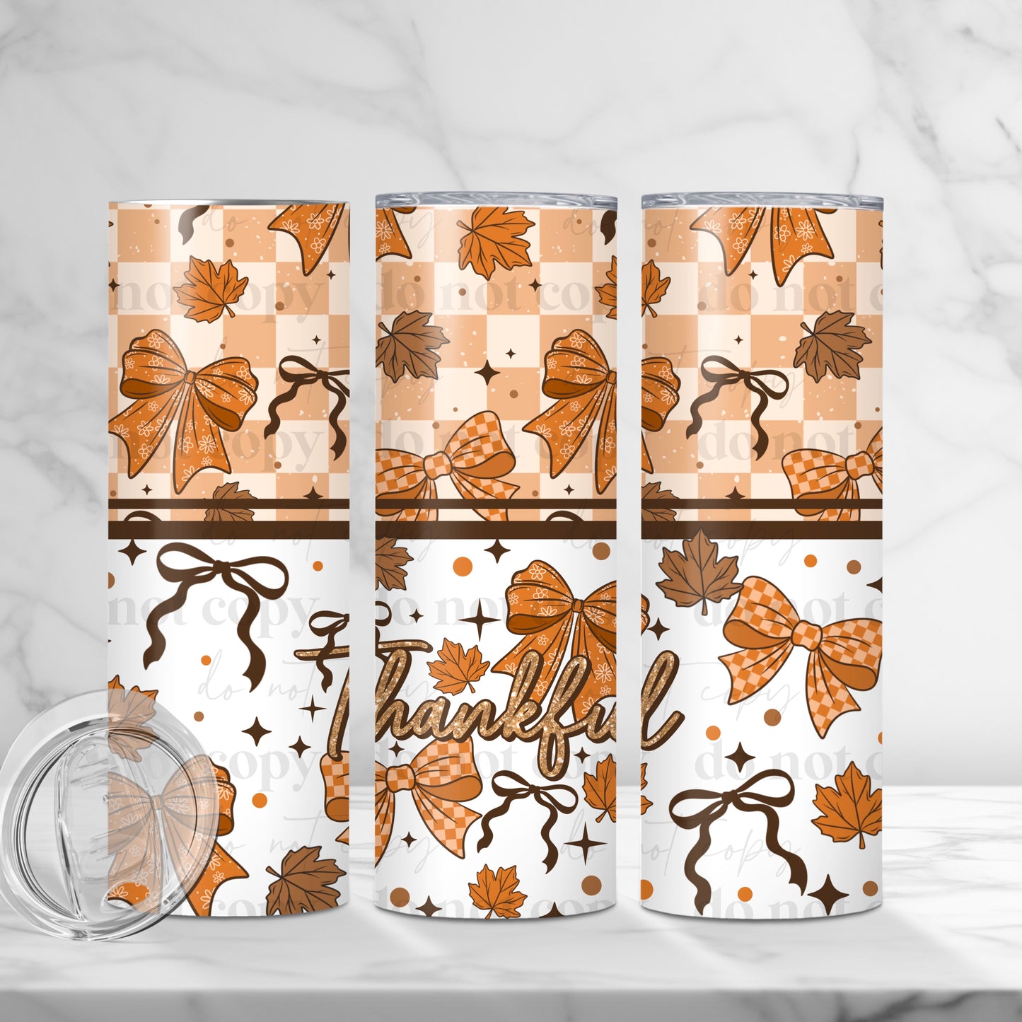 Thankful Bows Skinny Tumbler