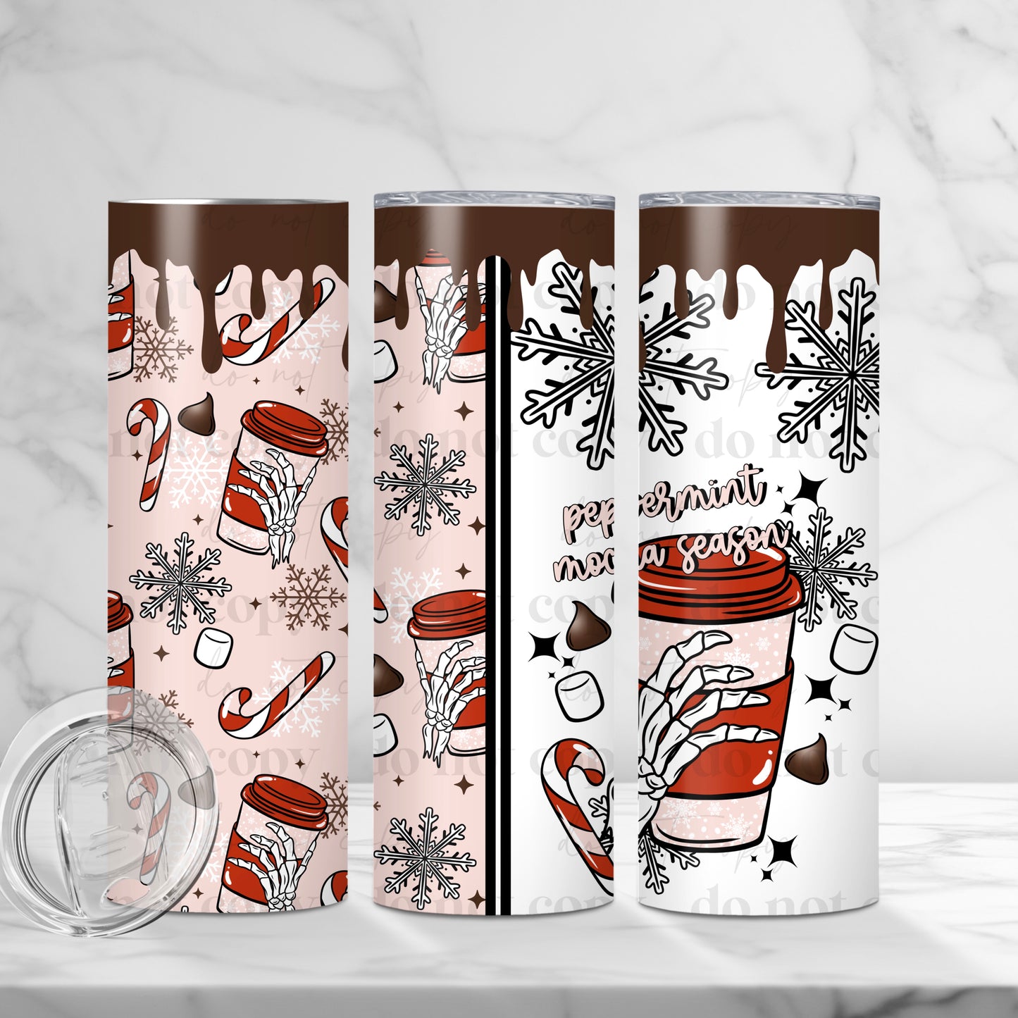 Peppermint Mocha Season Skinny Tumbler