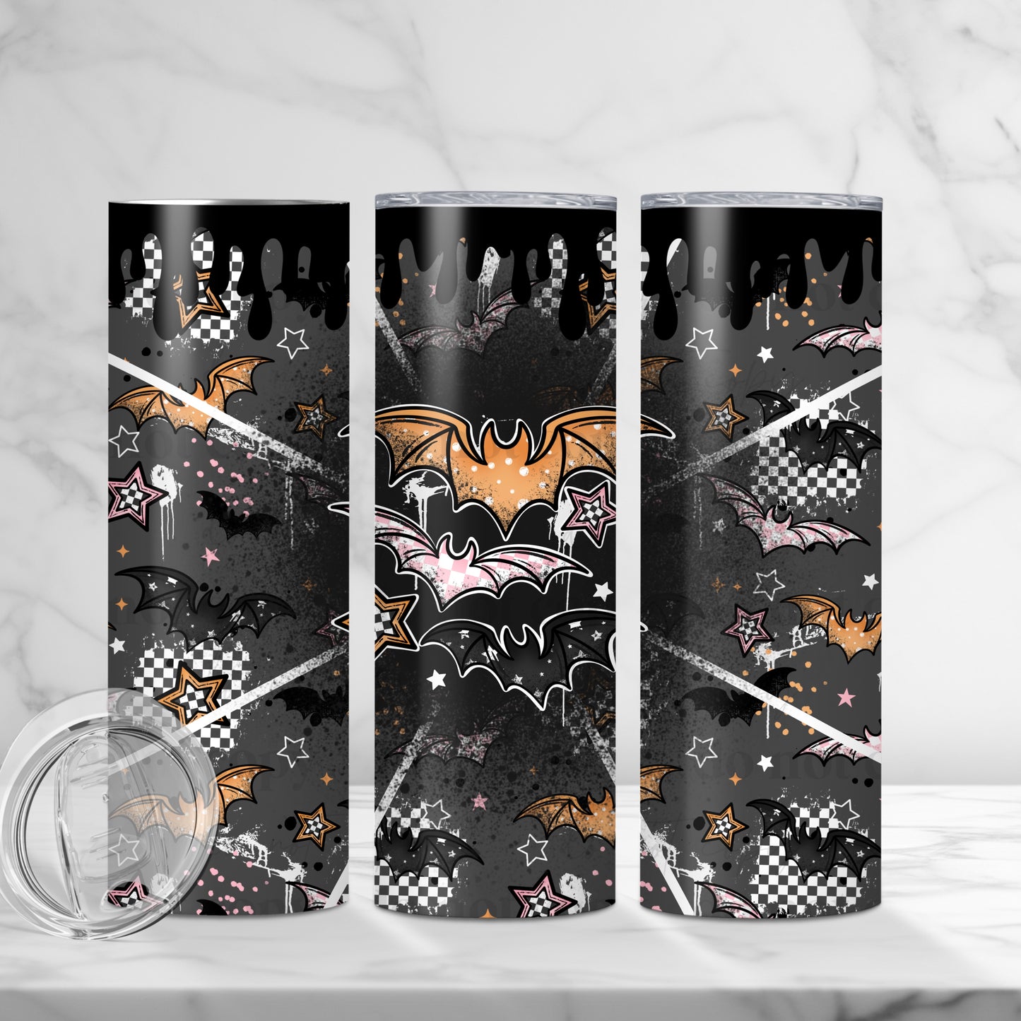 Grunge Bats Skinny Tumbler