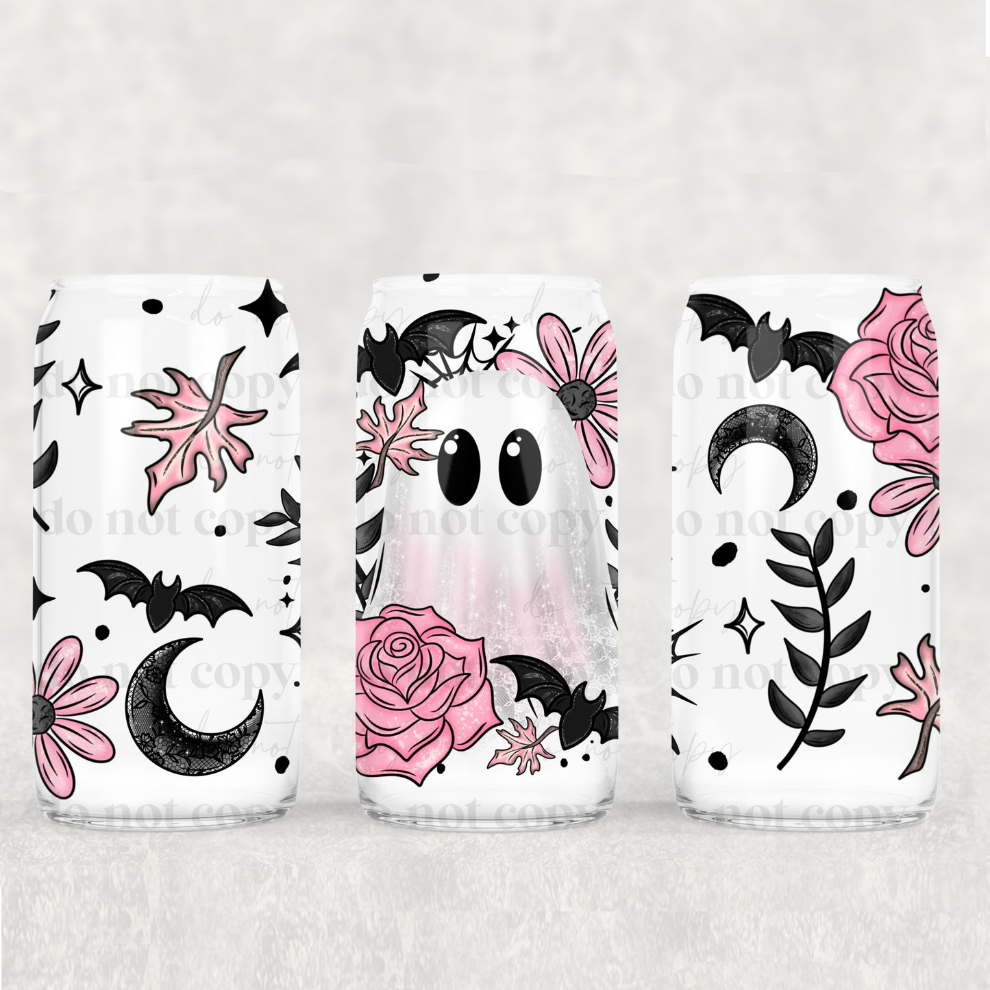 Pink Floral Ghostie 16oz Tumbler