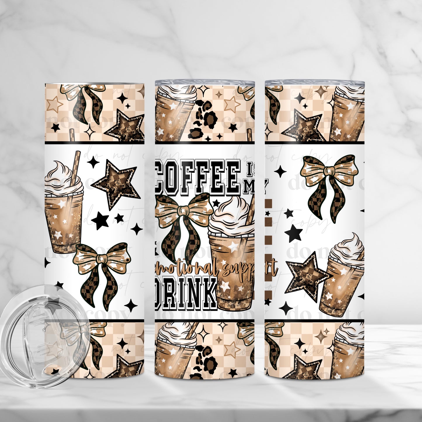 Coffee Emotional Support Drink Skinny Tumbler