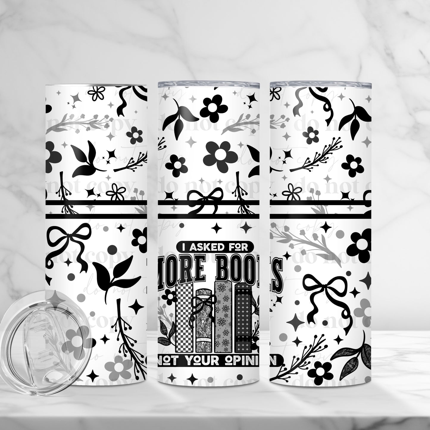 Asked for More Books Skinny Tumbler