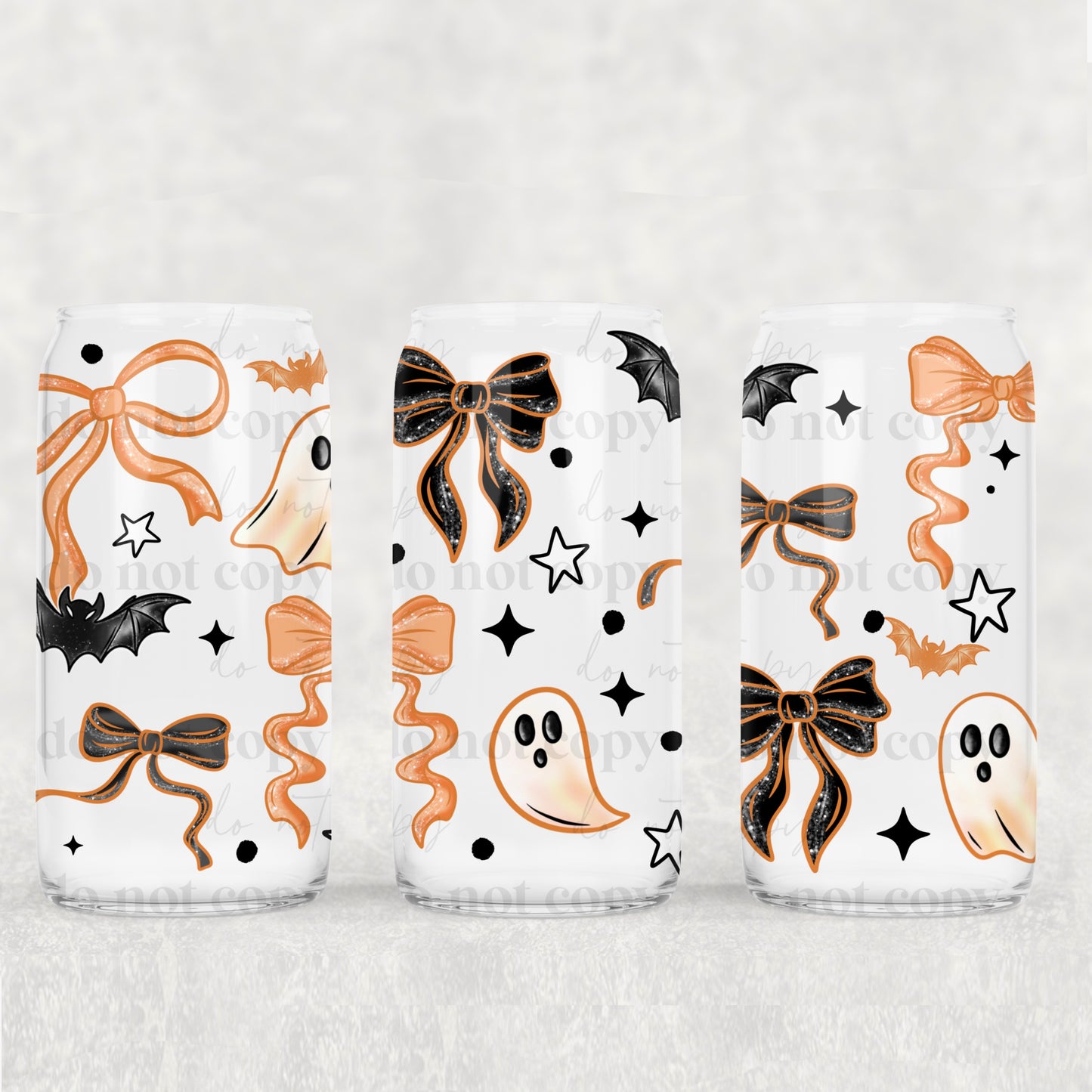 Orange Bats, Bows, & Ghost 16oz Tumbler