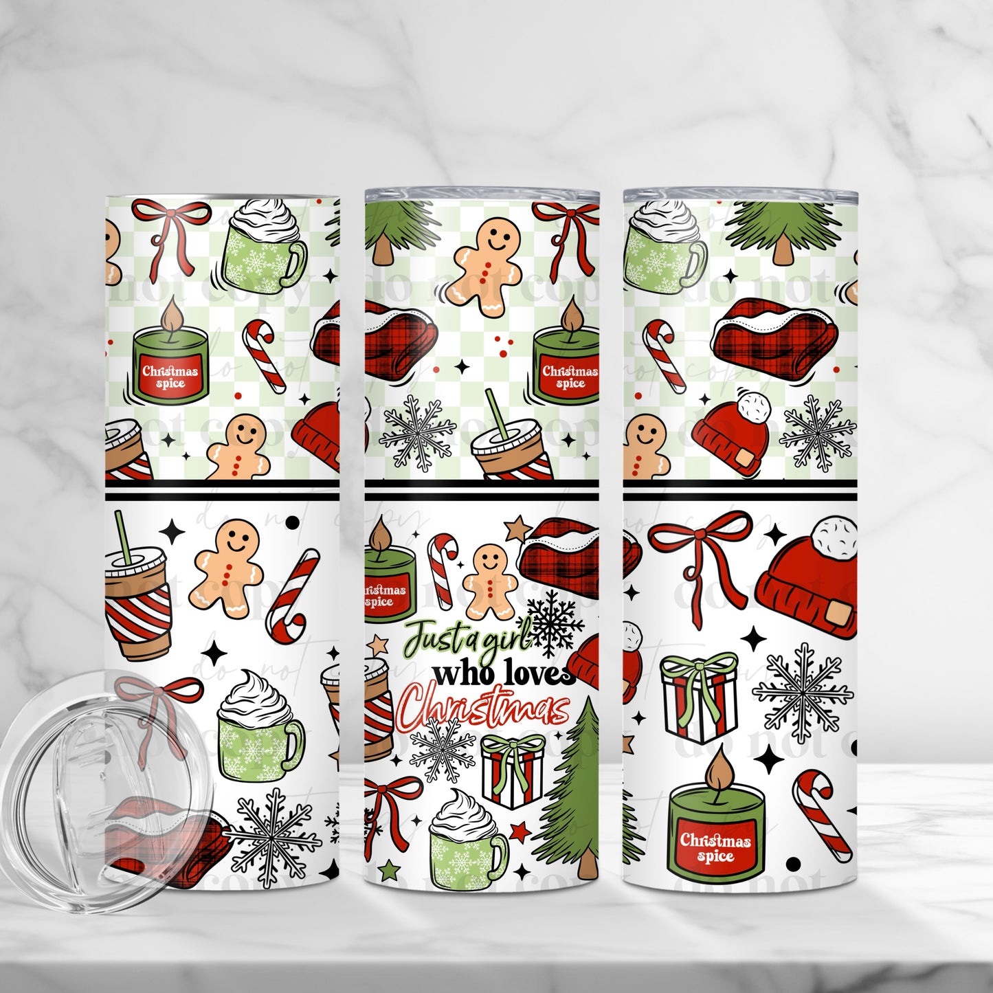 Just a Girl Who Loves Christmas Skinny Tumbler