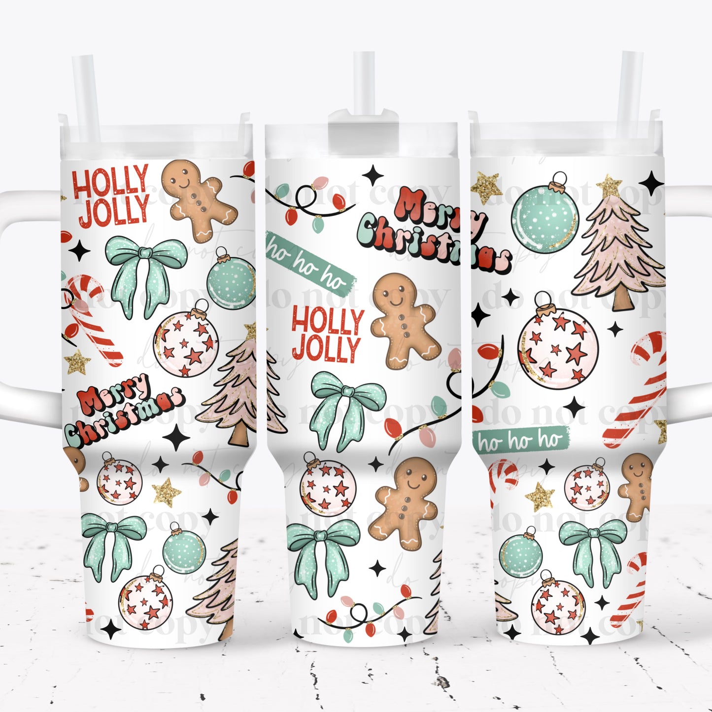 Merry Christmas Collage 40 oz Tumbler