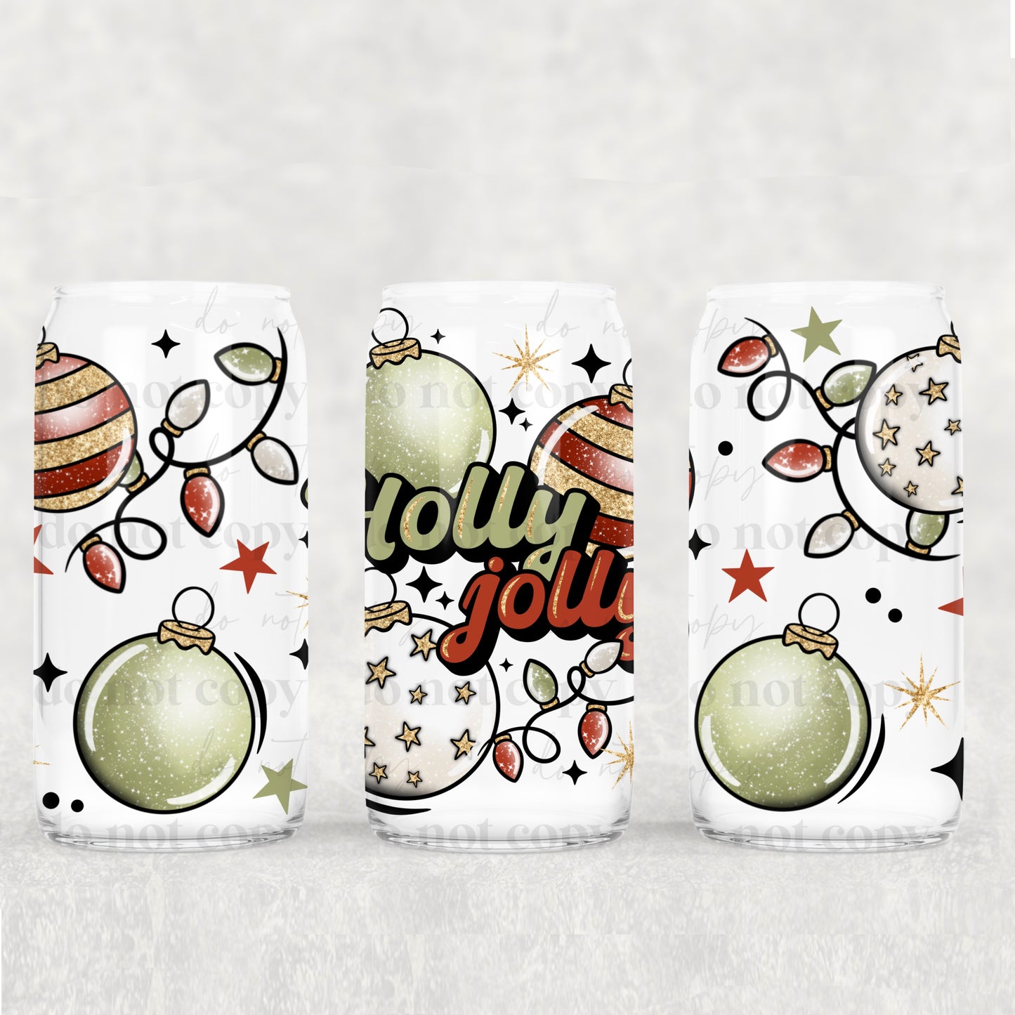 Holly Jolly Ornaments 16oz Tumbler