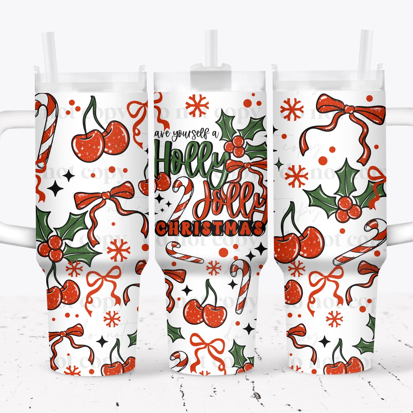 Holly Jolly Christmas 40 oz Tumbler