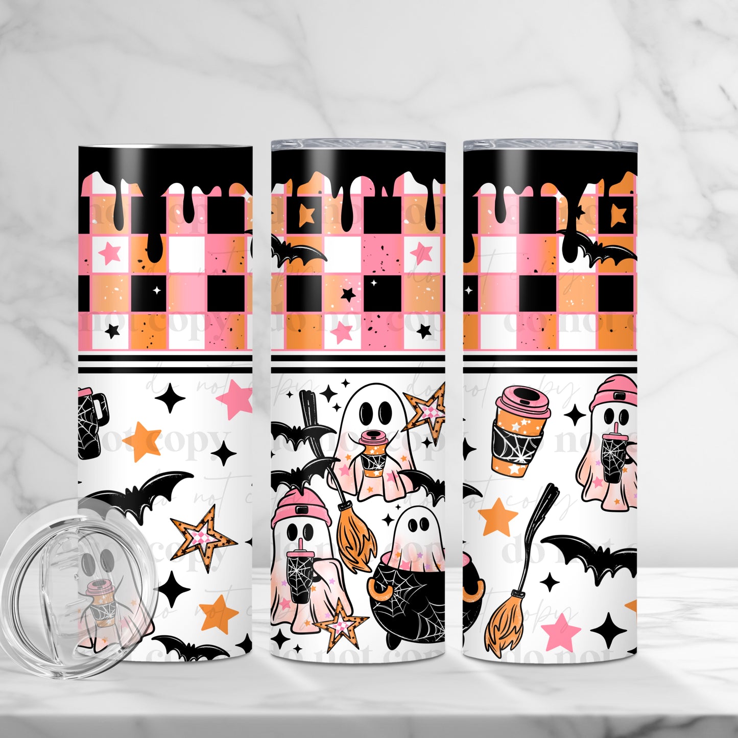 Spooky Ghost Skinny Tumbler