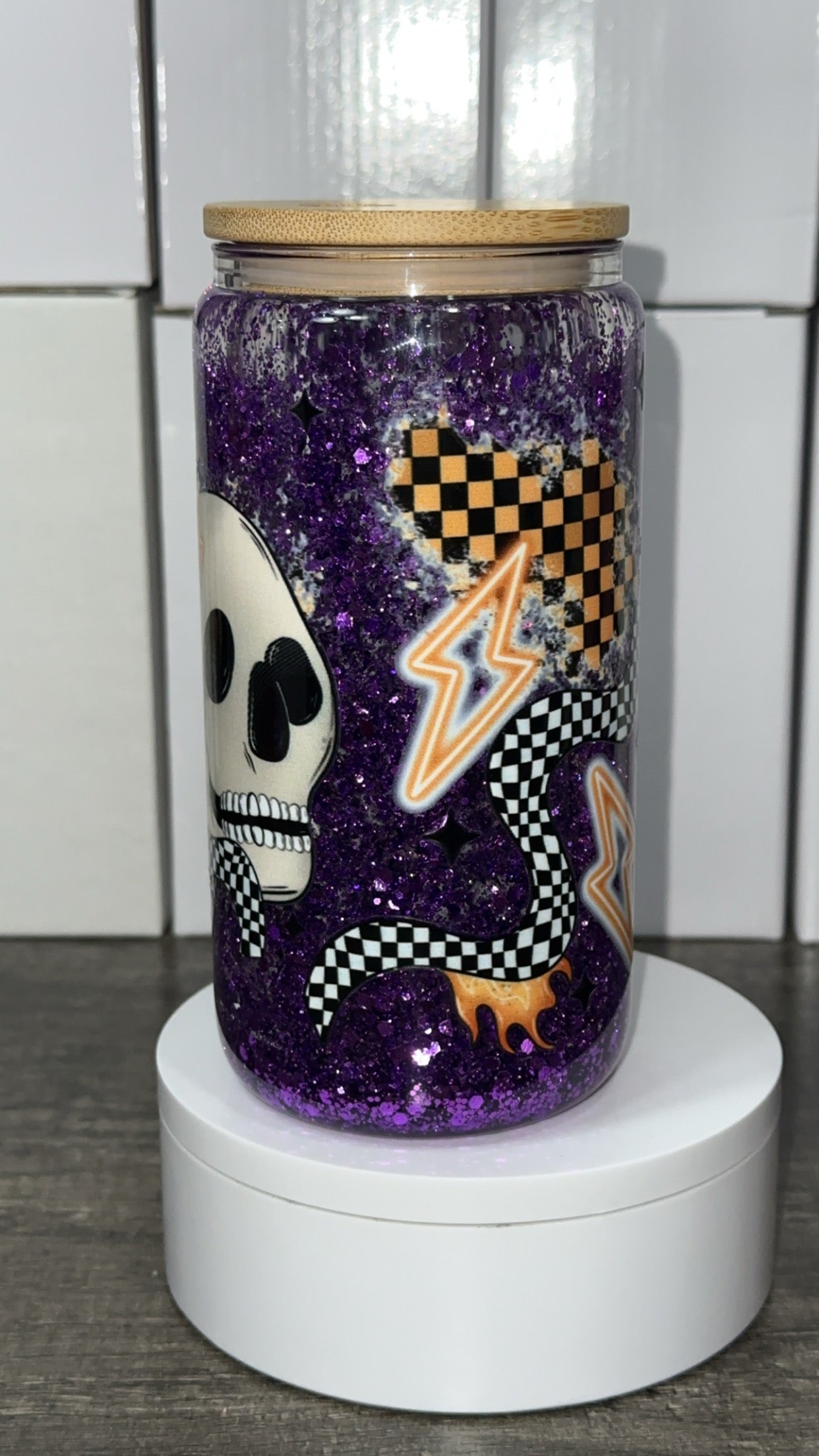 Barely Alive Skull 16 oz. Snow Globe Tumbler