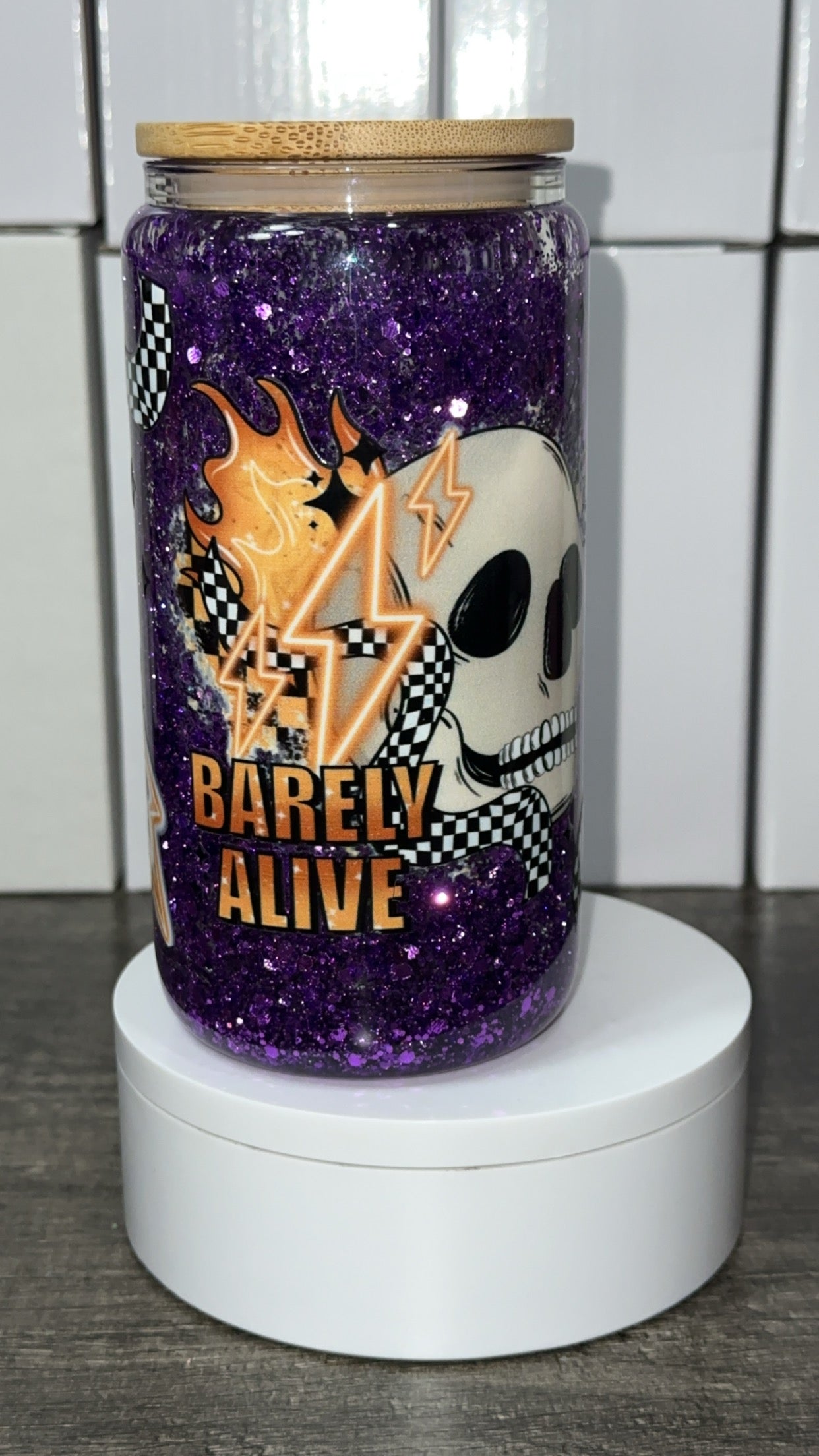 Barely Alive Skull 16 oz. Snow Globe Tumbler