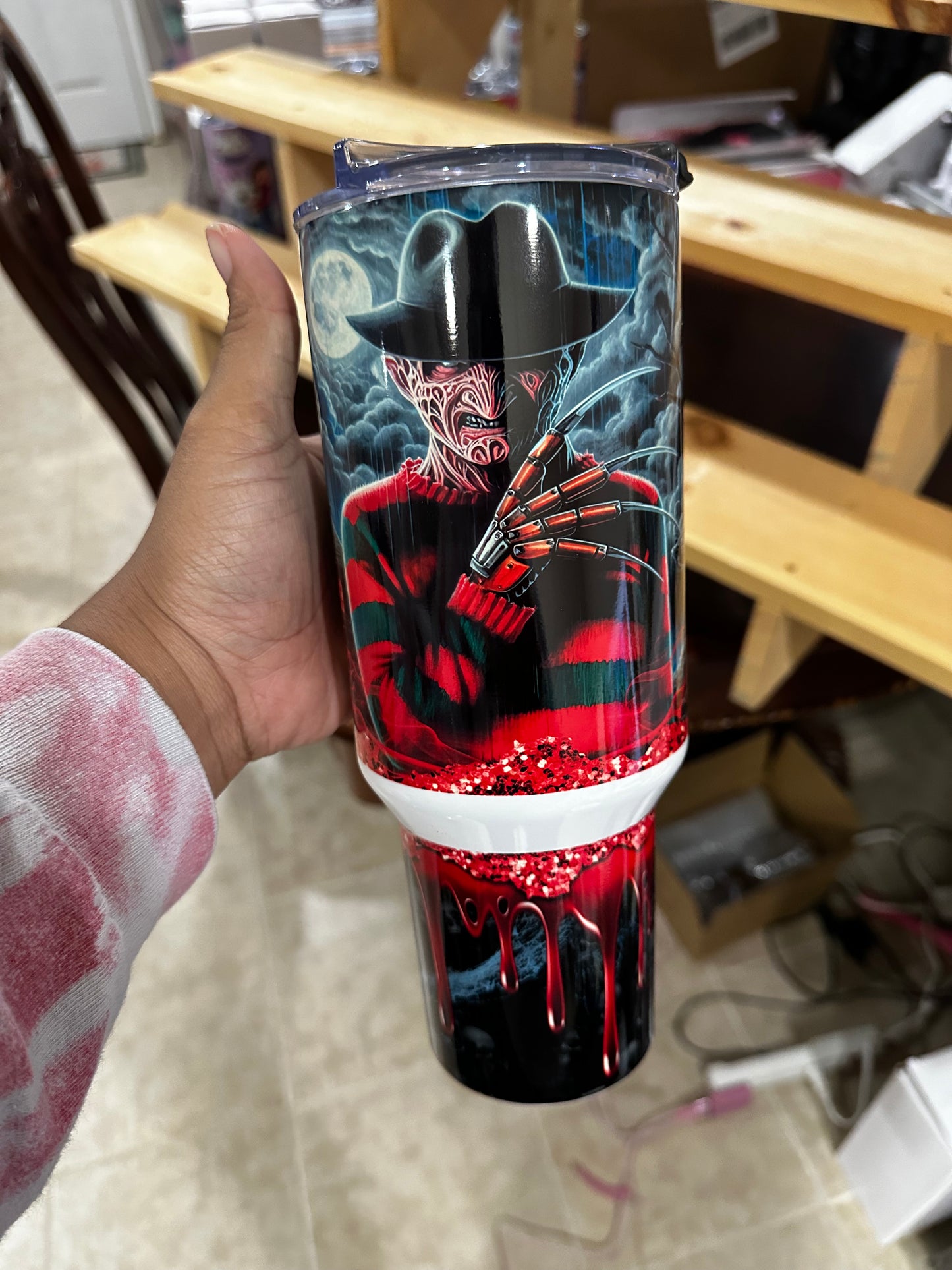 Horror Freddy Kruger Newspaper 40oz Tumbler