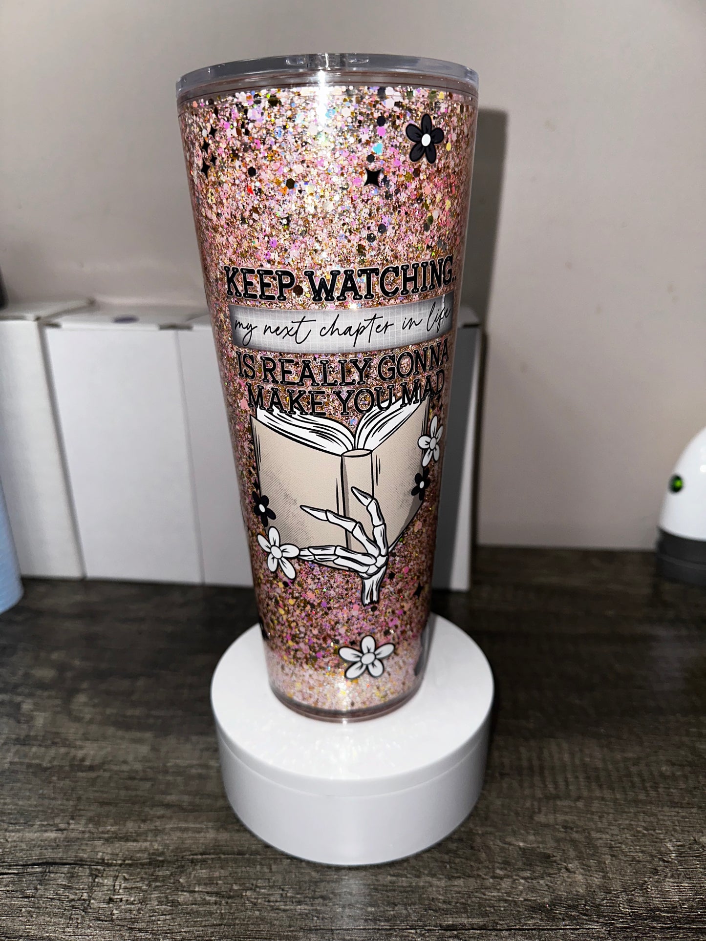 Keep Watching Skellie Snow Globe 24 ounce