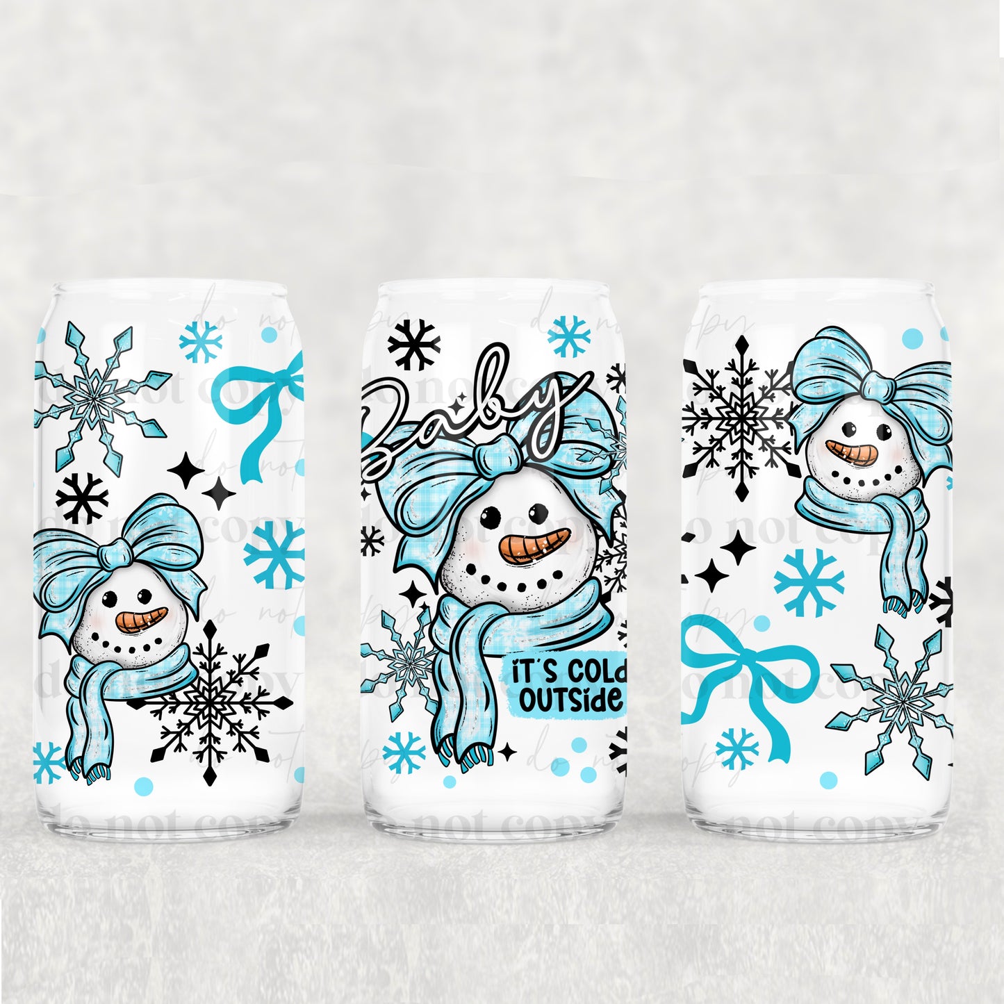 Baby It’s Cold Outside Blue Snowman 16 oz Tumbler