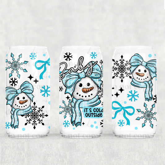 Baby It’s Cold Outside Blue Snowman 16 oz Tumbler