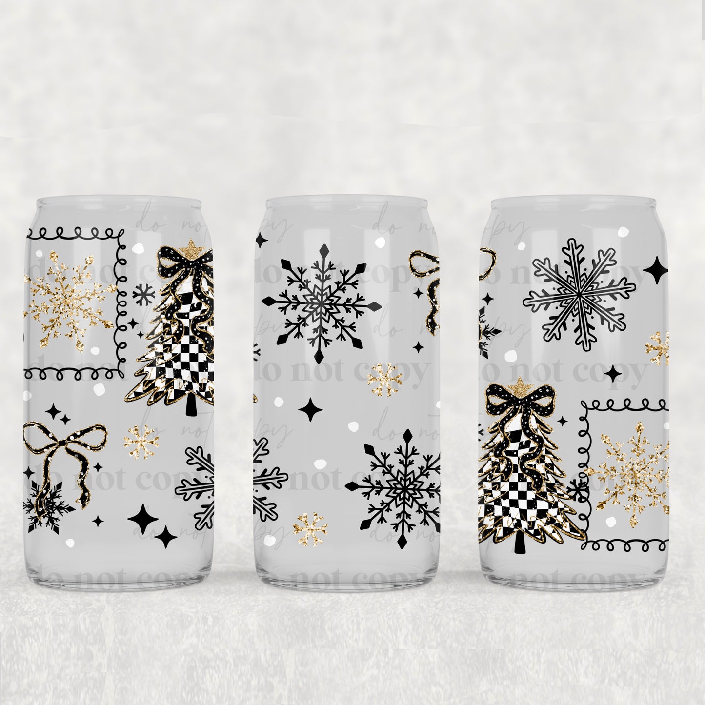 Checker Trees & Bows 16oz Tumbler (UVDTF ONLY)