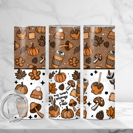 My Heart Belongs to Fall Skinny Tumbler
