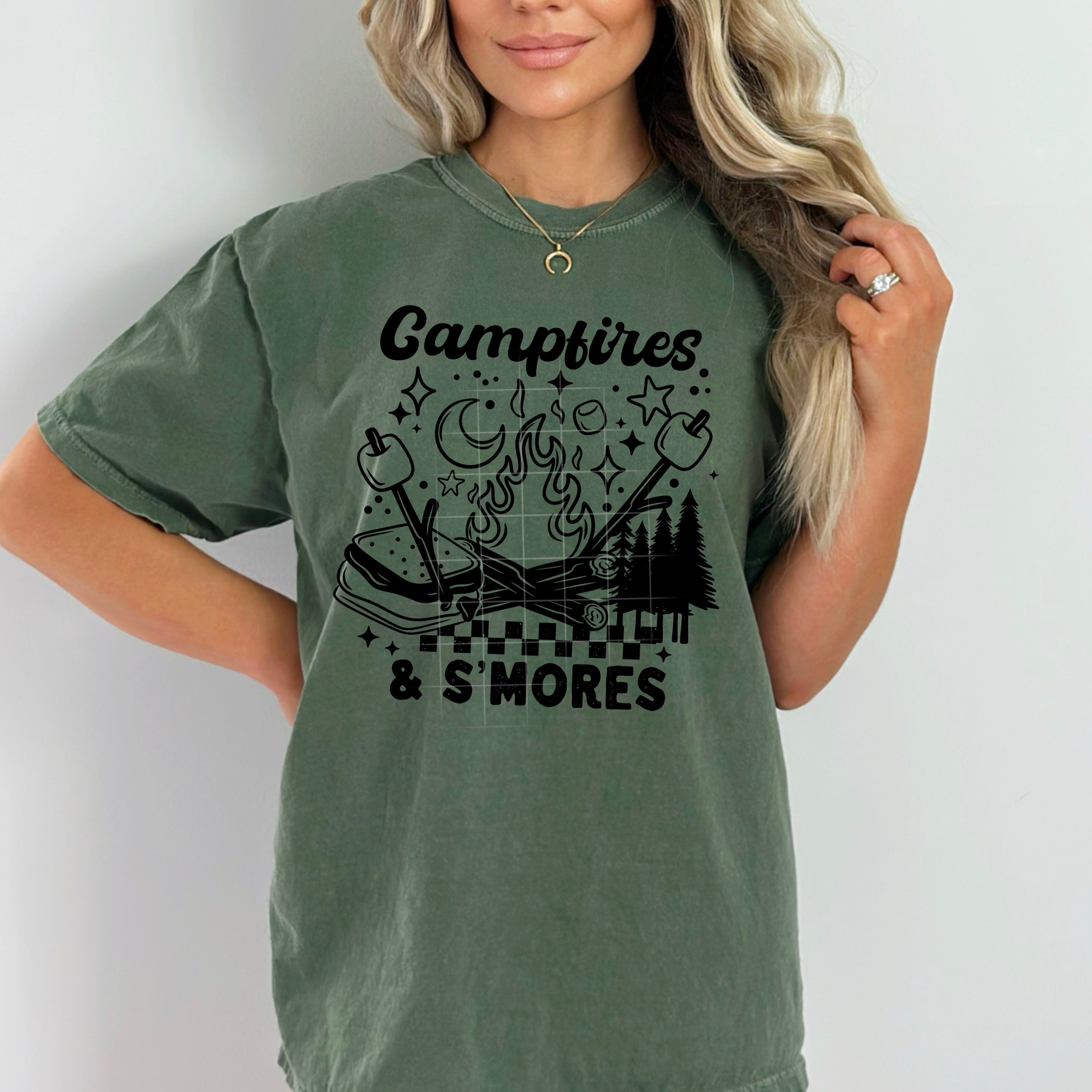 Campfire & S’Mores Short Sleeve T-Shirt (Black)