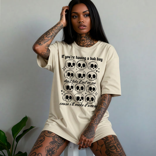 Skellie Grid Short Sleeve T-Shirt (Black)