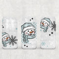 Checker Happy Snowman 16oz Tumbler (UVDTF ONLY)