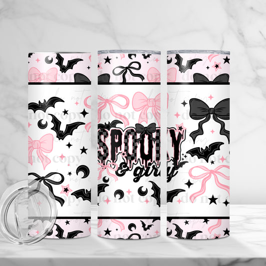 Spooky and Girly Skinny Tumbler