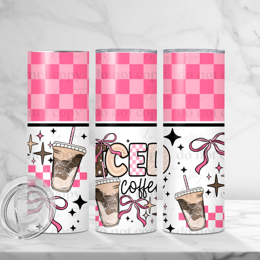 Pink Iced Coffee Skinny Tumbler