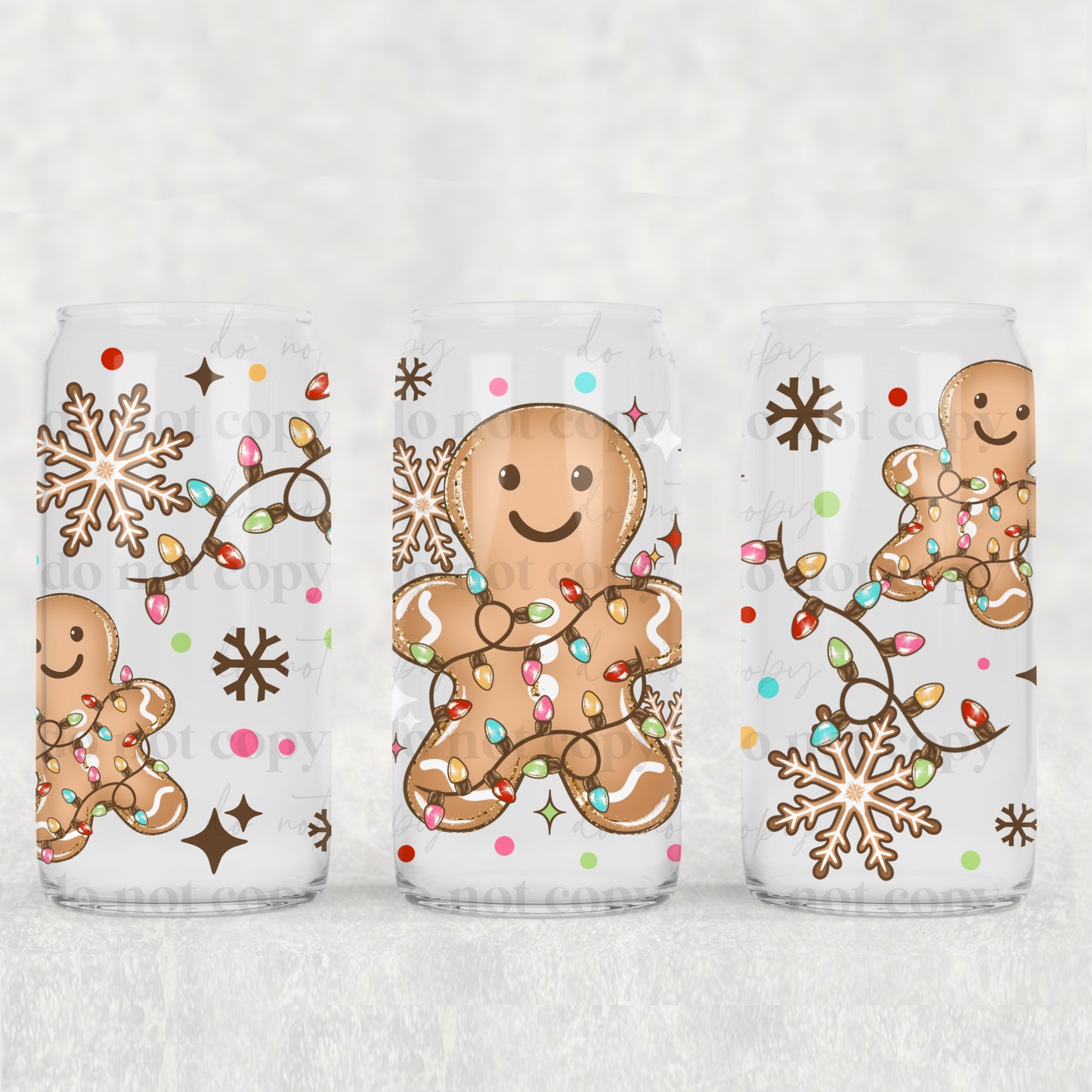 Gingerbread Christmas Lights 16 oz Tumbler