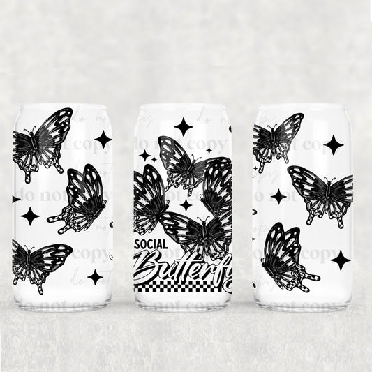 Black Antisocial Butterfly 16oz Tumbler