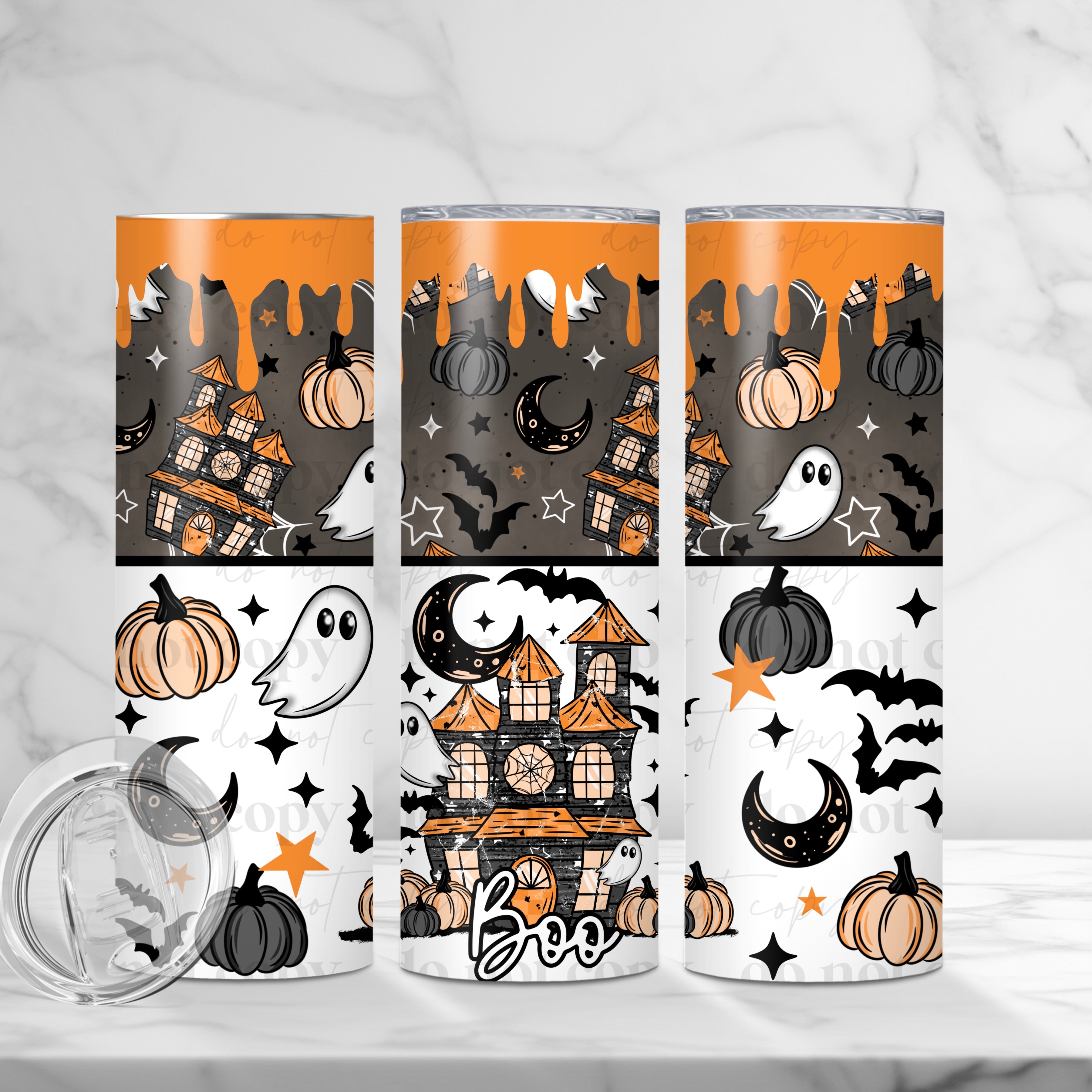 Boo Haunted House Skinny Tumbler