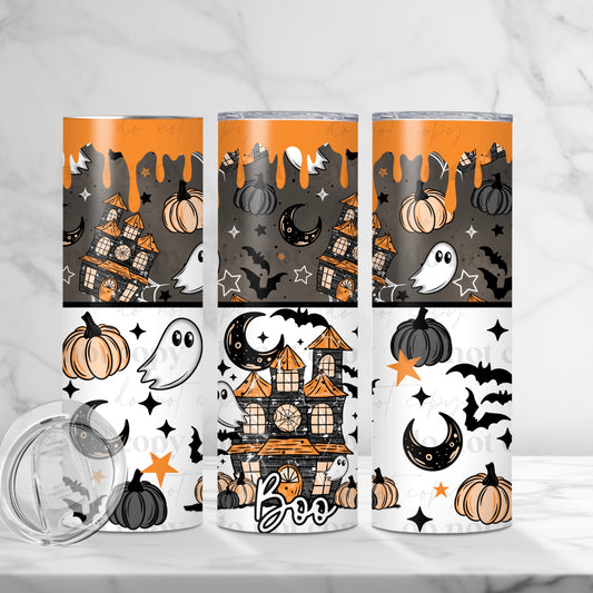 Boo Haunted House Skinny Tumbler
