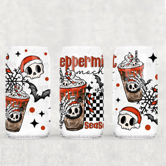 Peppermint Mocha Season Skellie 16oz Tumbler