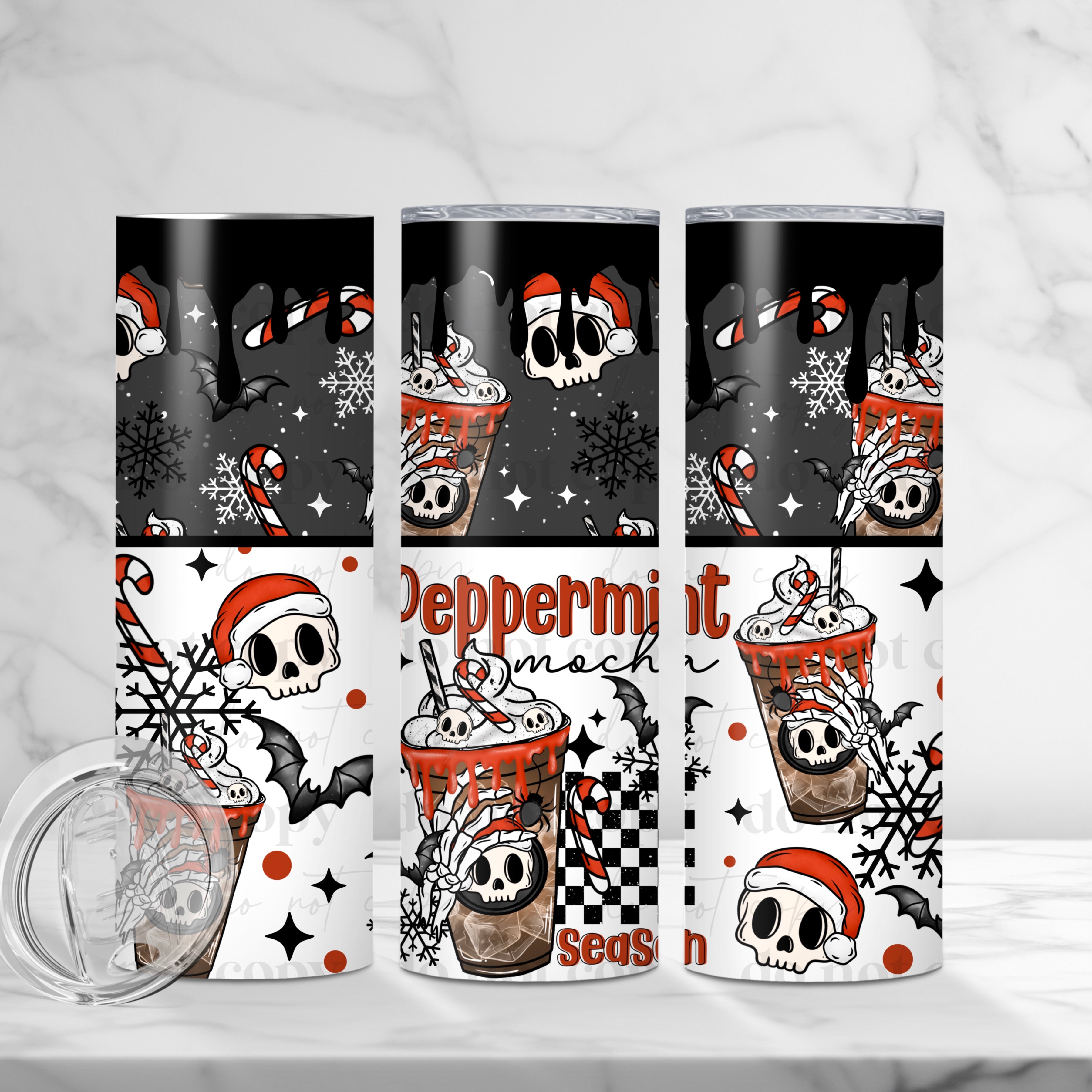 Peppermint Mocha Season Skinny Tumbler
