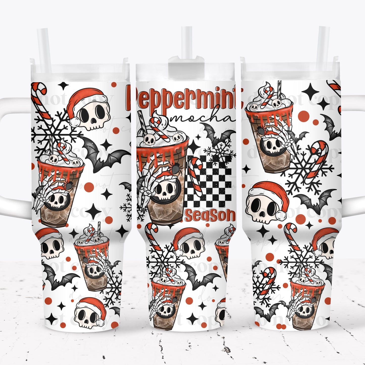 Skellie Peppermint Mocha Season 40 oz Tumbler