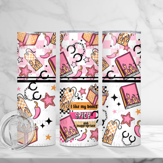 Spicy Books Skinny Tumbler
