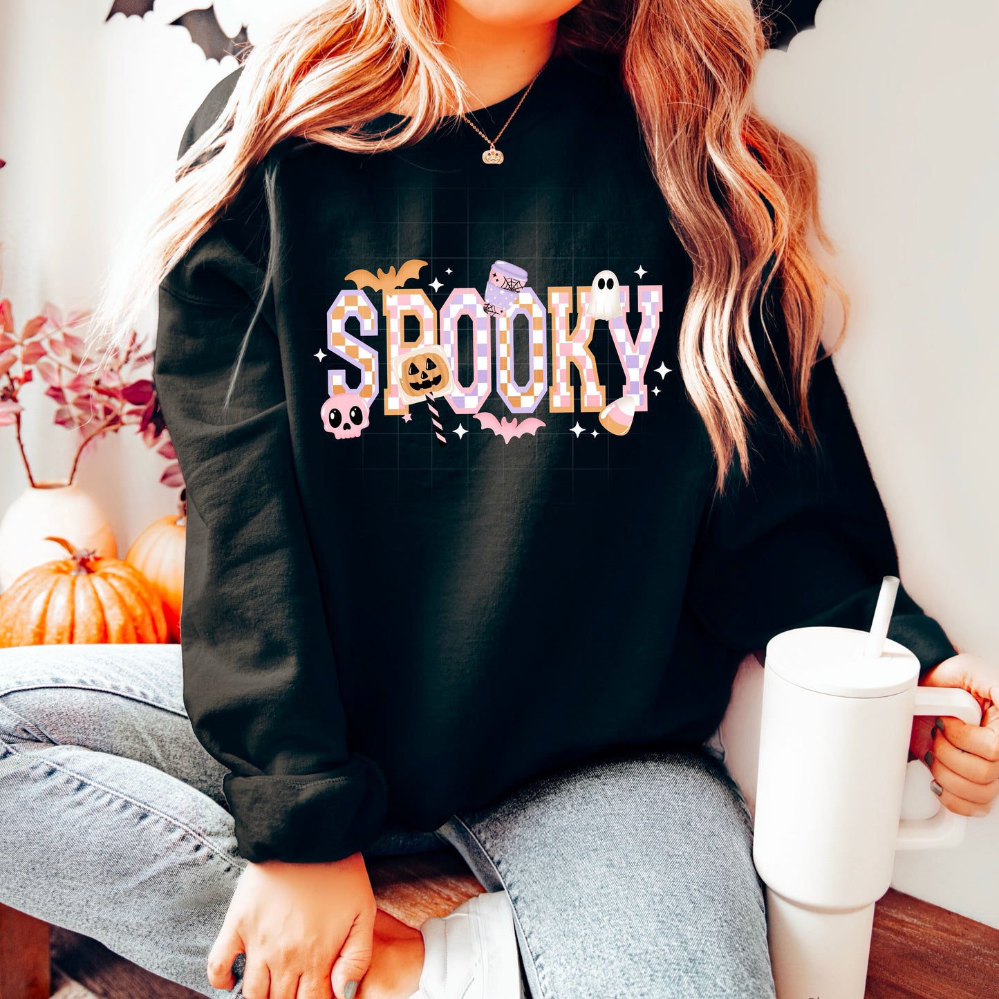 Pastel Varsity Spooky Hoodie