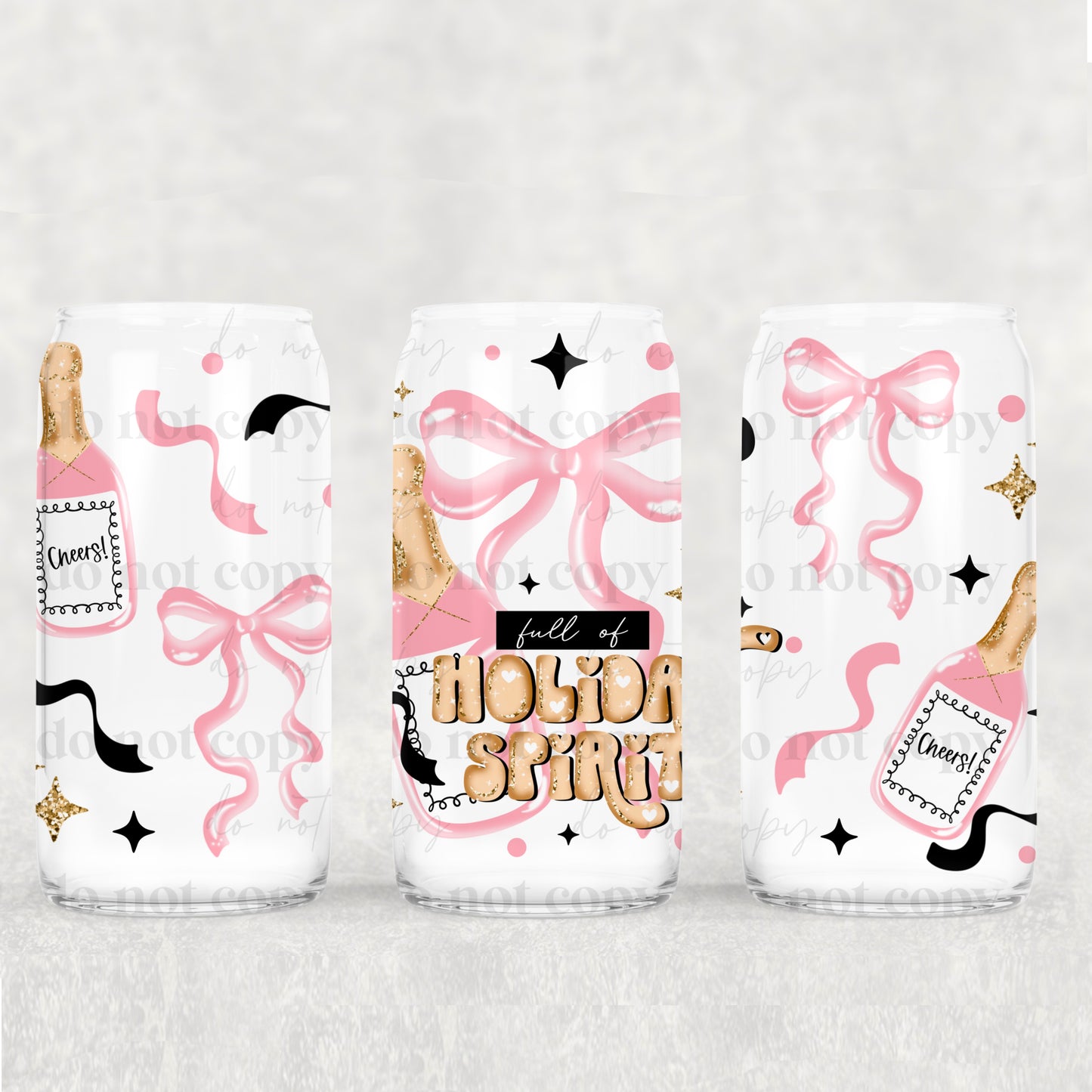 Holiday Spirit (Pink) 16 oz Tumbler