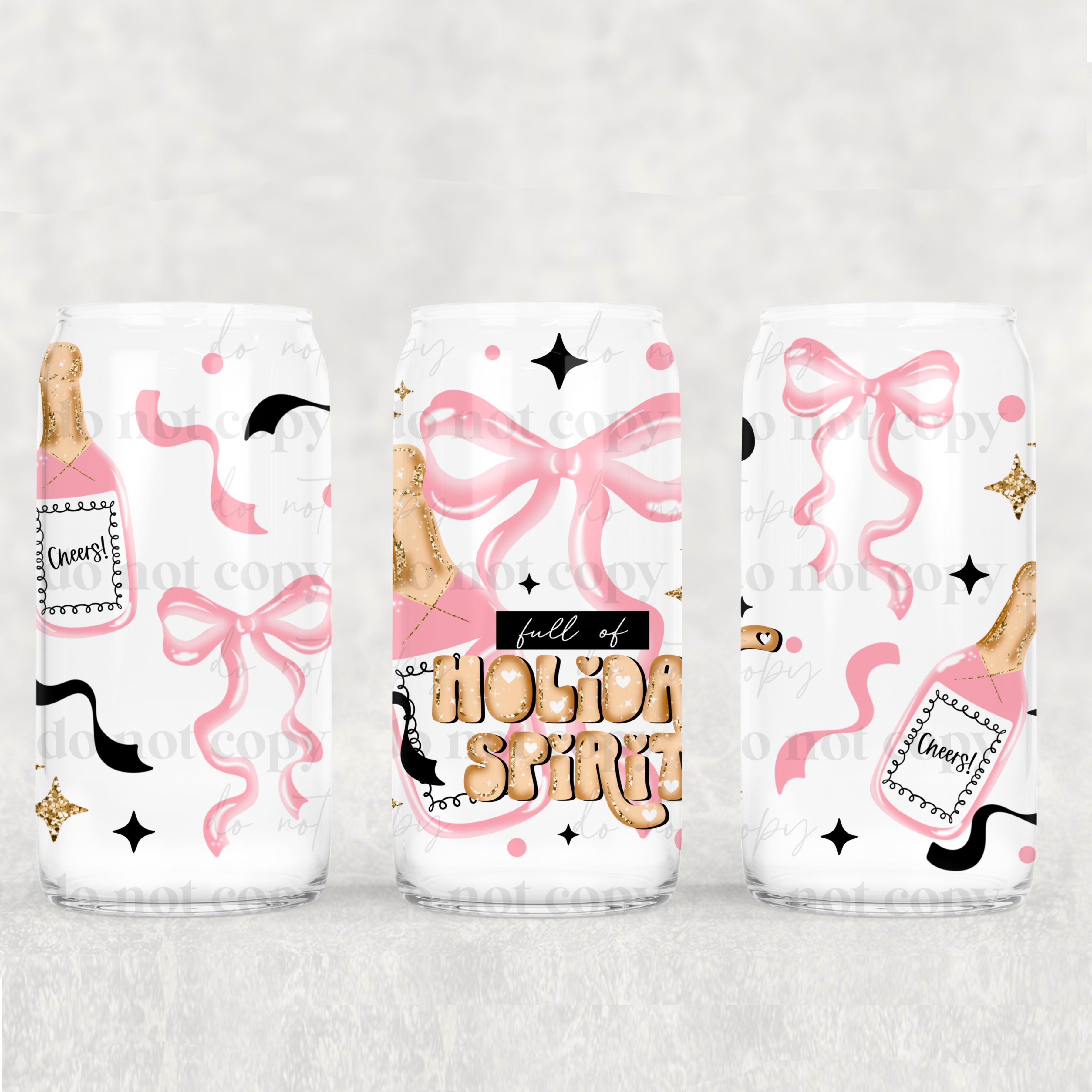 Holiday Spirit (Pink) 16 oz Tumbler