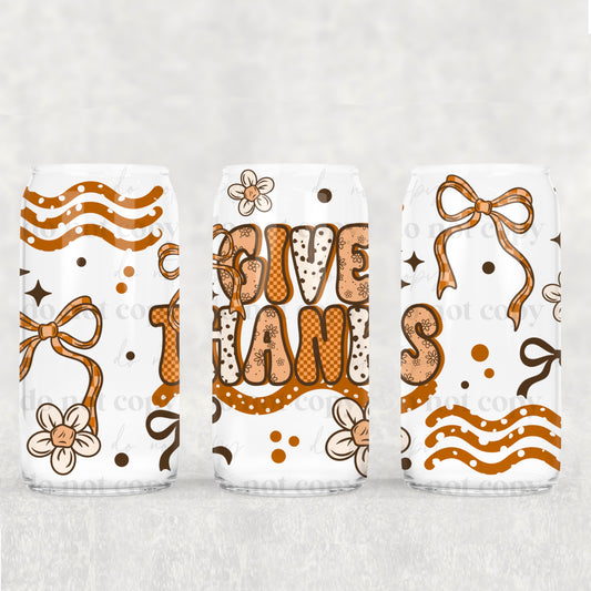 Give Thanks 16oz Tumbler