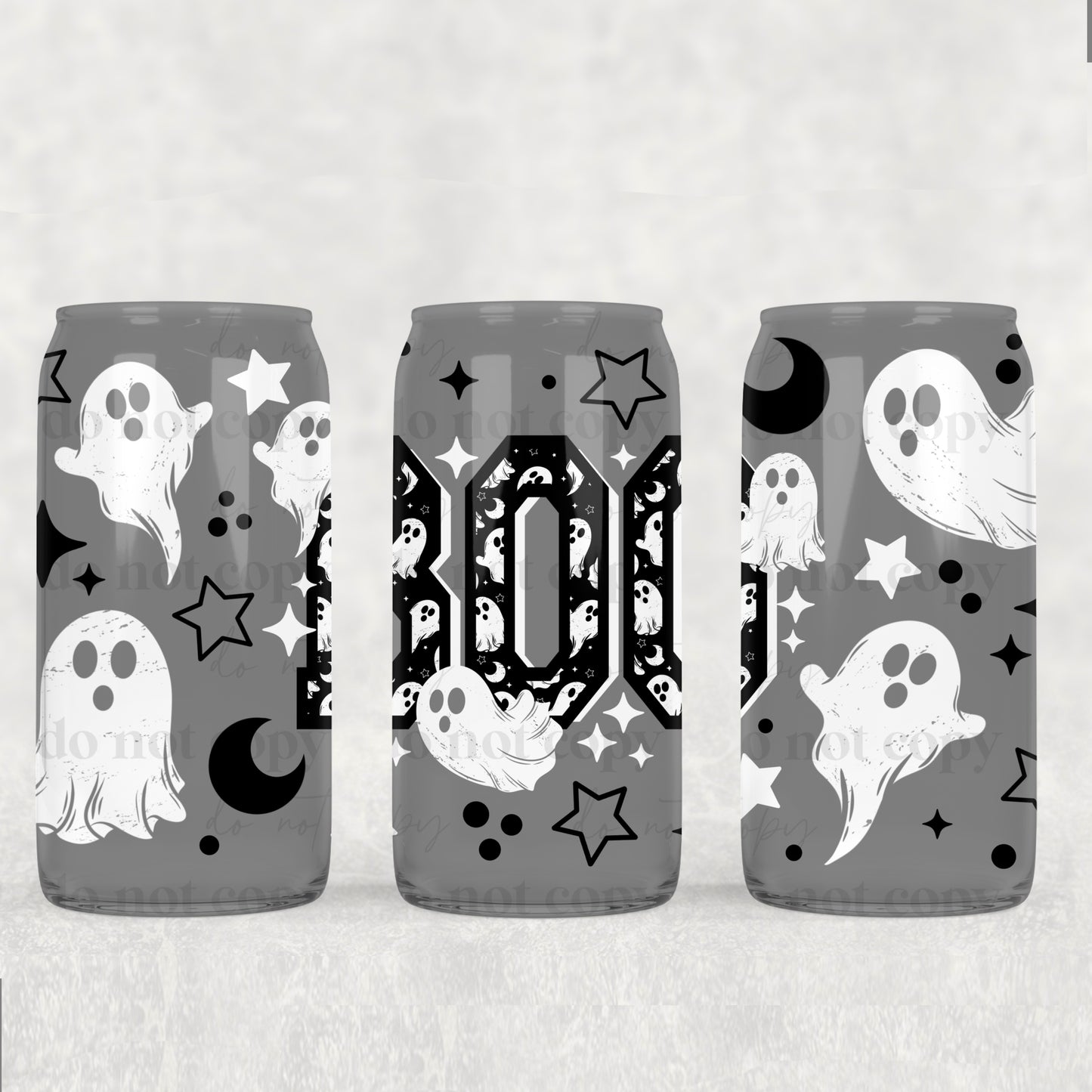 Black & White Boo 16oz Tumbler