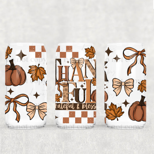Thankful, Grateful, & Blessed 16oz Tumbler