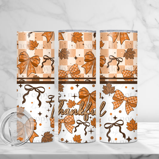 Thankful Bows Skinny Tumbler
