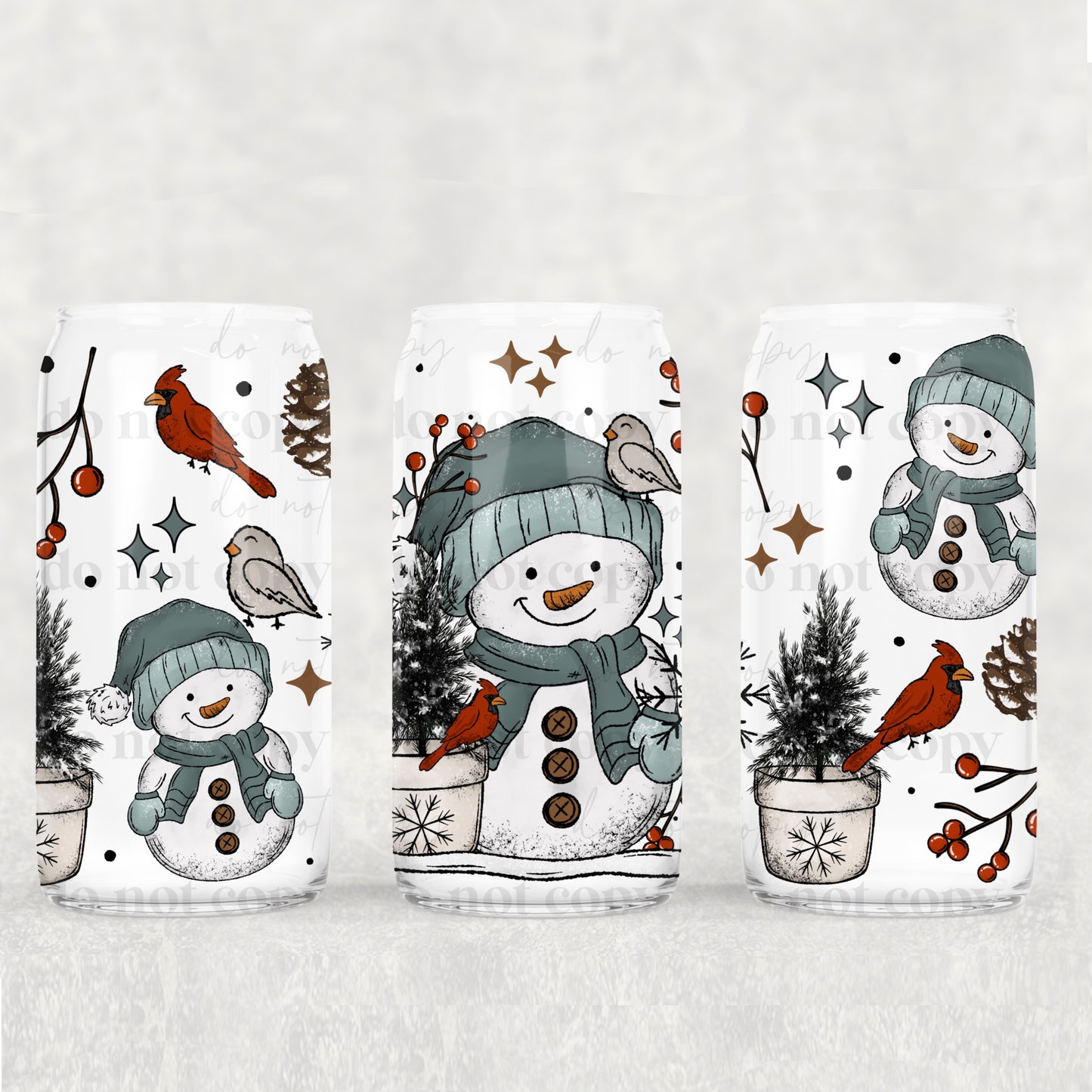 Snowman & Birds 16 oz Tumbler