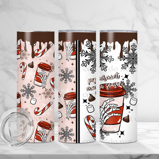 Peppermint Mocha Season Skinny Tumbler