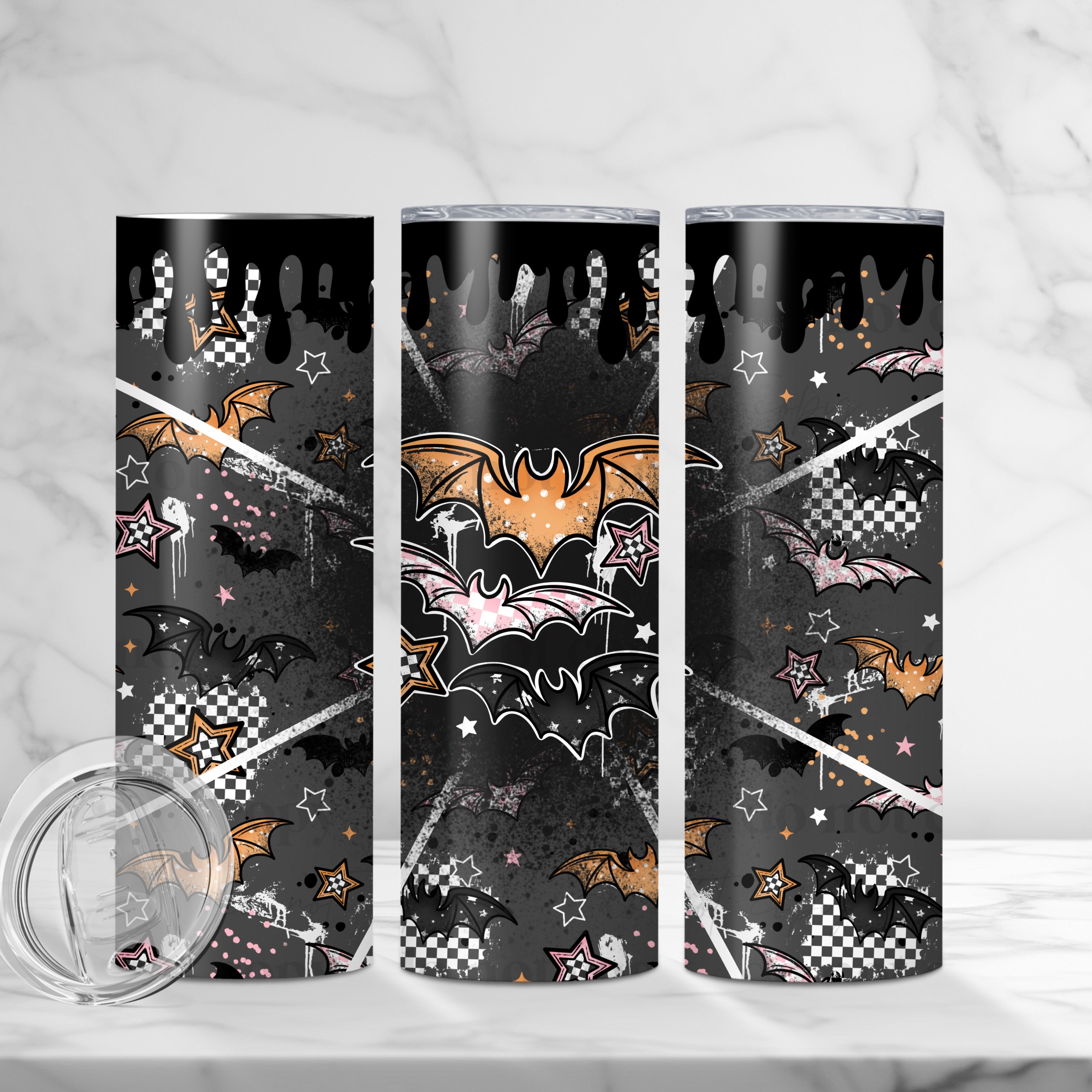 Grunge Bats Skinny Tumbler