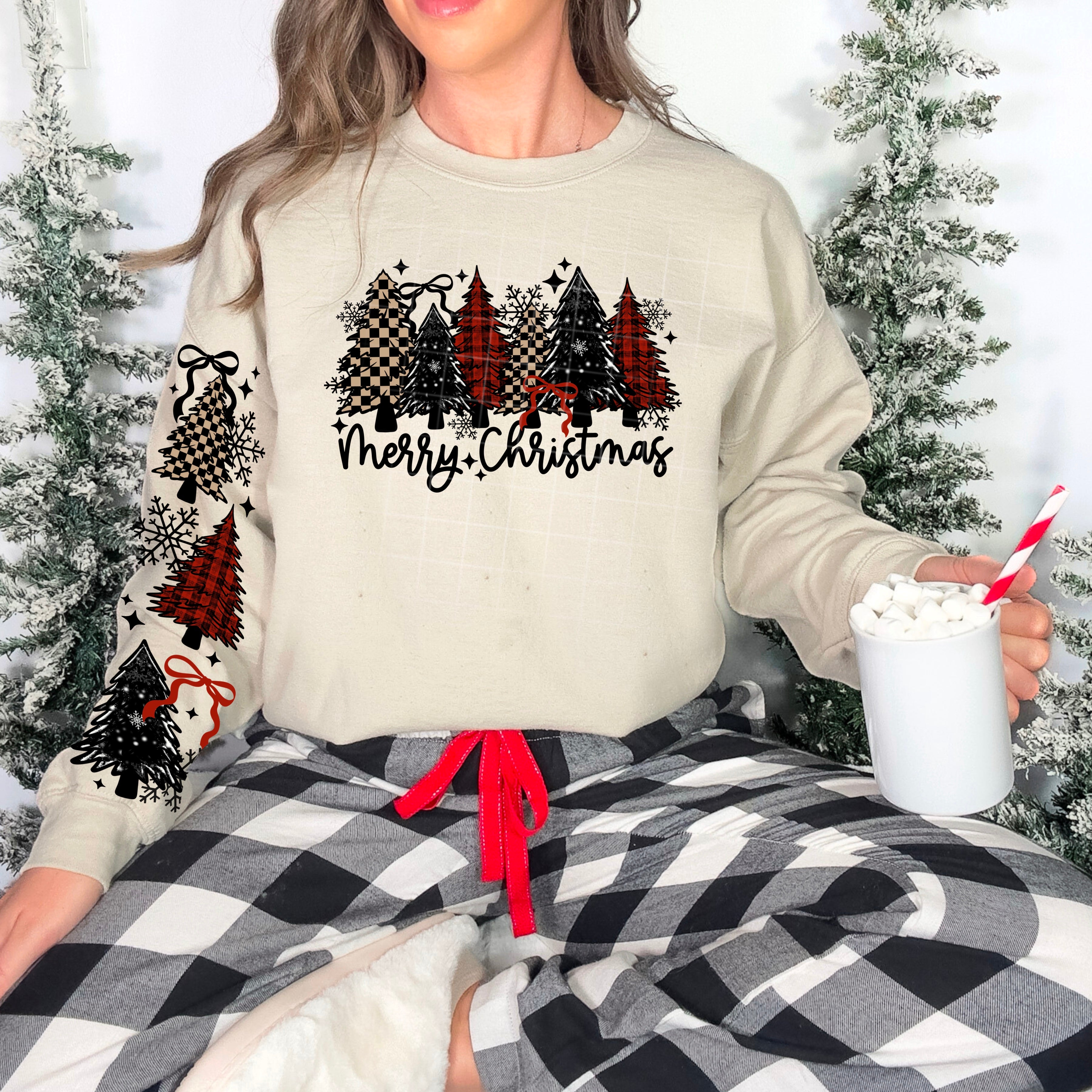 Merry Christmas Plaid Trees