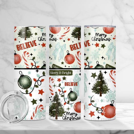 Merry & Bright Merry Christmas Skinny Tumbler