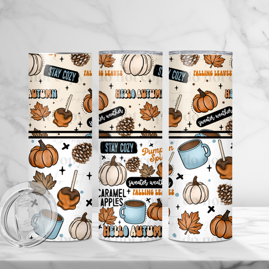 Stay Cozy Autumn Skinny Tumbler
