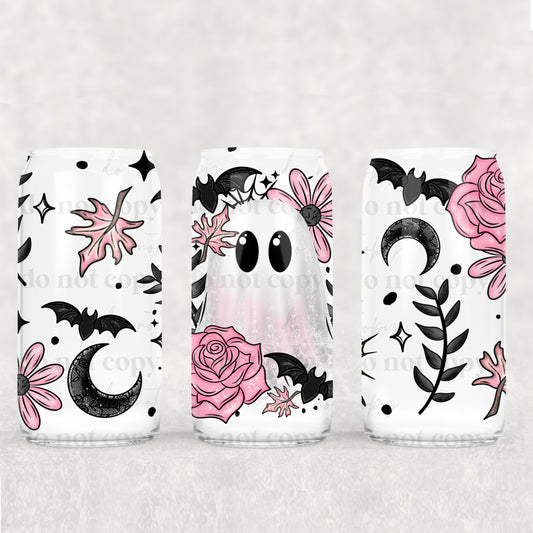 Pink Floral Ghostie 16oz Tumbler
