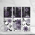 Purple Floral Bat Skinny Tumbler