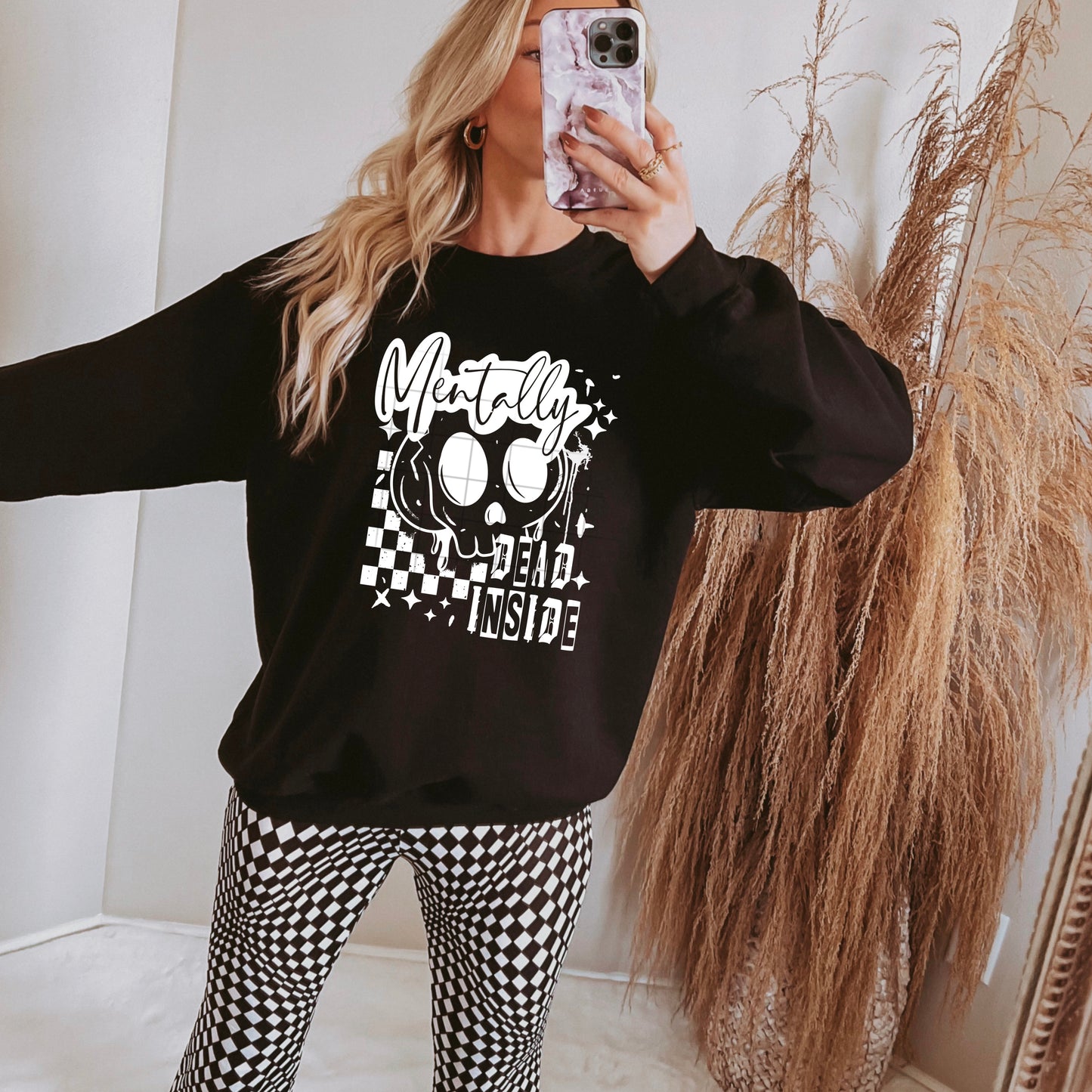 Mentally Dead Inside Short Sleeve T-Shirt (White)